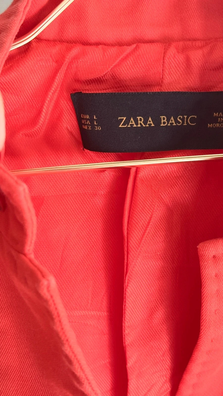 Mooie Korte Rode / Oranje Koraal Blazer 'Zara Basic' • L • TNC35 – photo 3